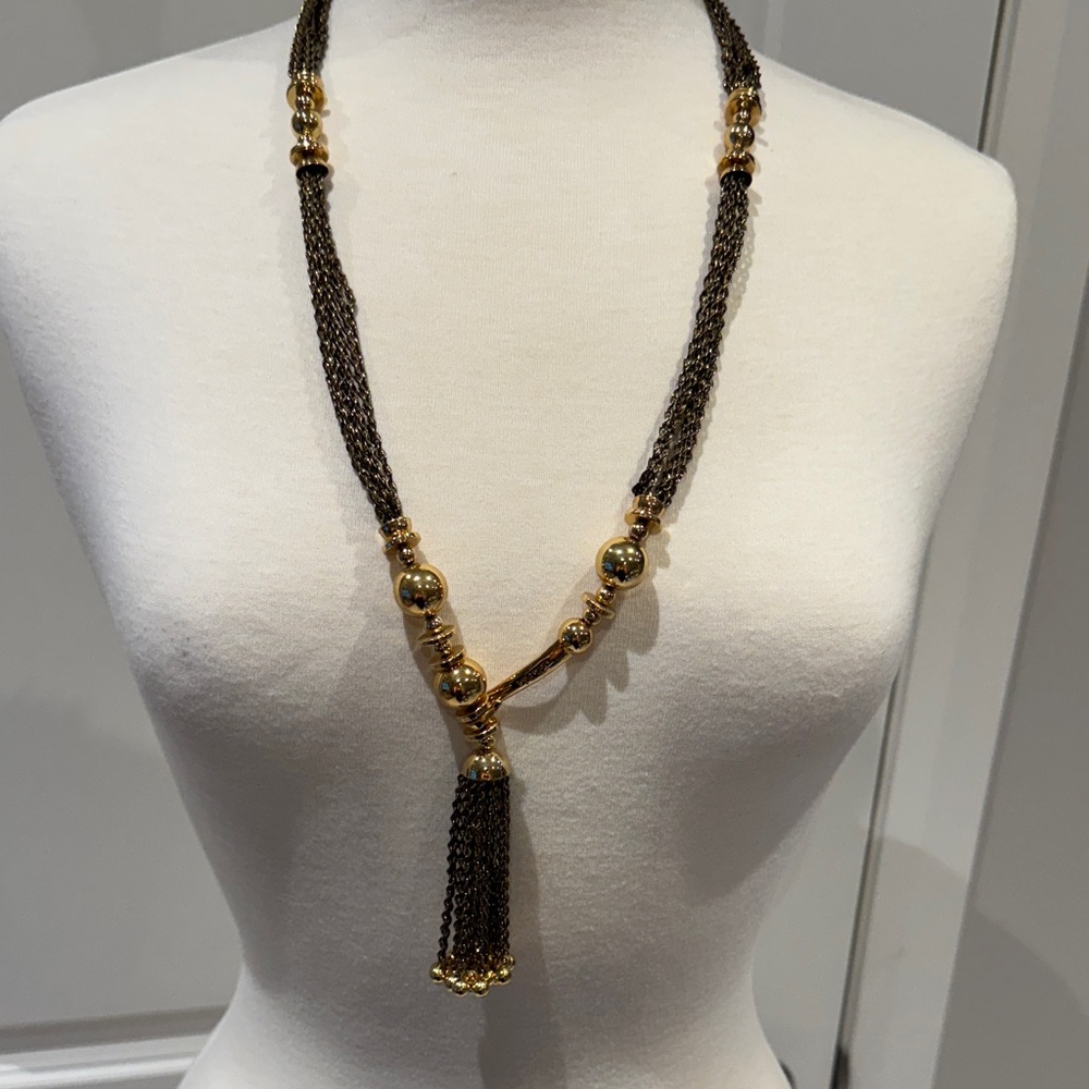 Elegant Gold and Bronze Statement Necklace
